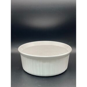 Corning Ware French White Souffle Dish F-5-B 1.6 Liter Round Ceramic Bakeware